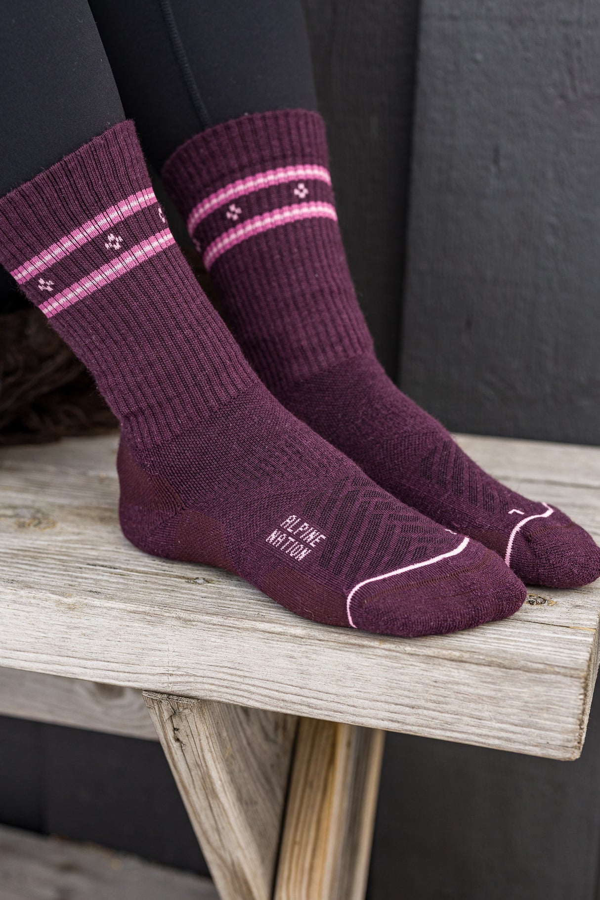 Abisko merino nogavice - Sunset