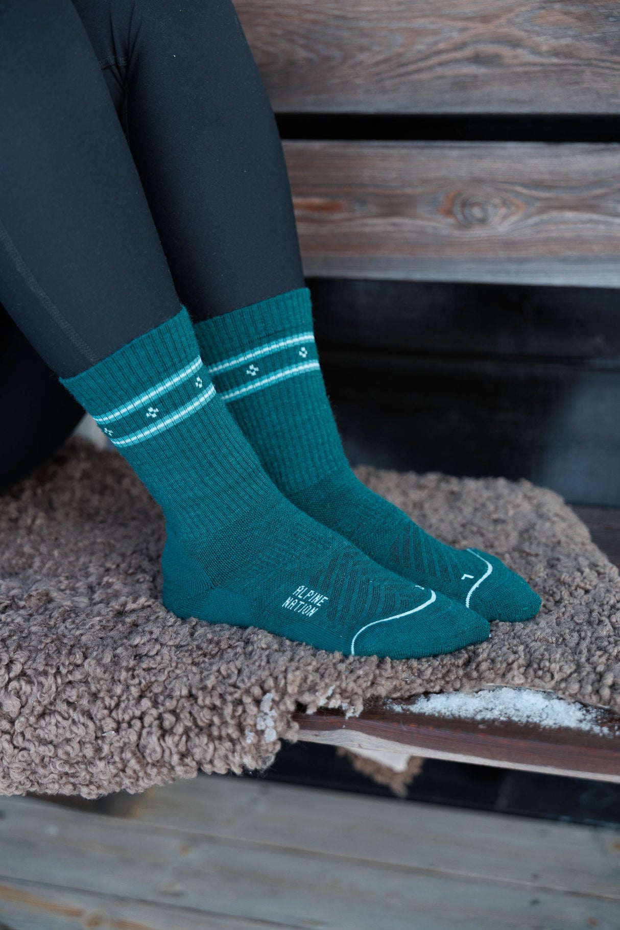Abisko Wandersocken aus Merinowolle - Emerald