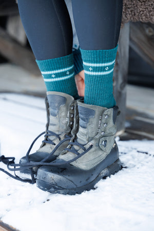 Abisko Wandersocken aus Merinowolle - Emerald