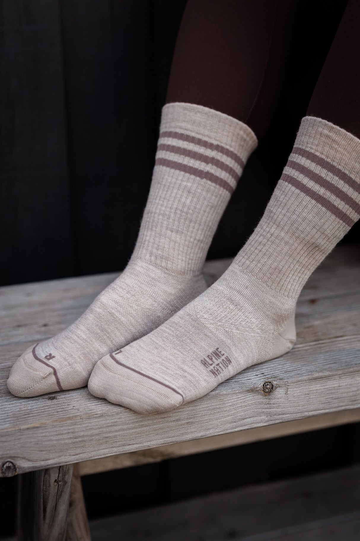 Seceda Light Merino calze crew Stone
