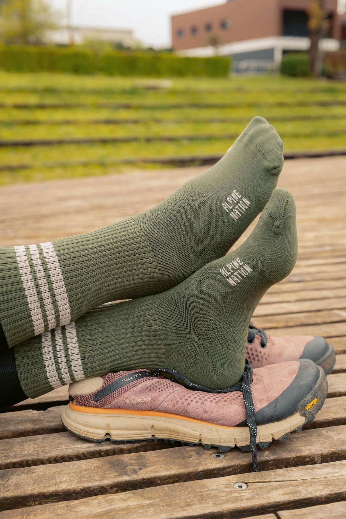 Summit Crew Wandersocken - Moss Green