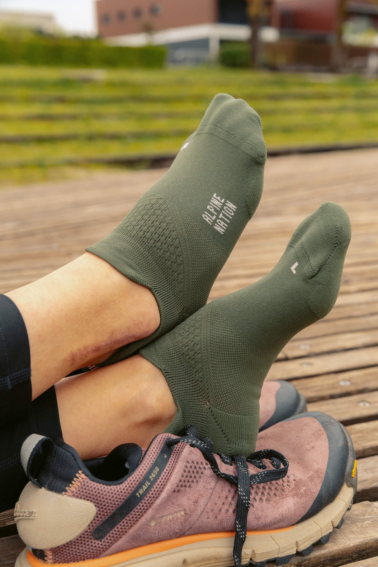 Summit Low Ankle Wandersocken - Moss Green