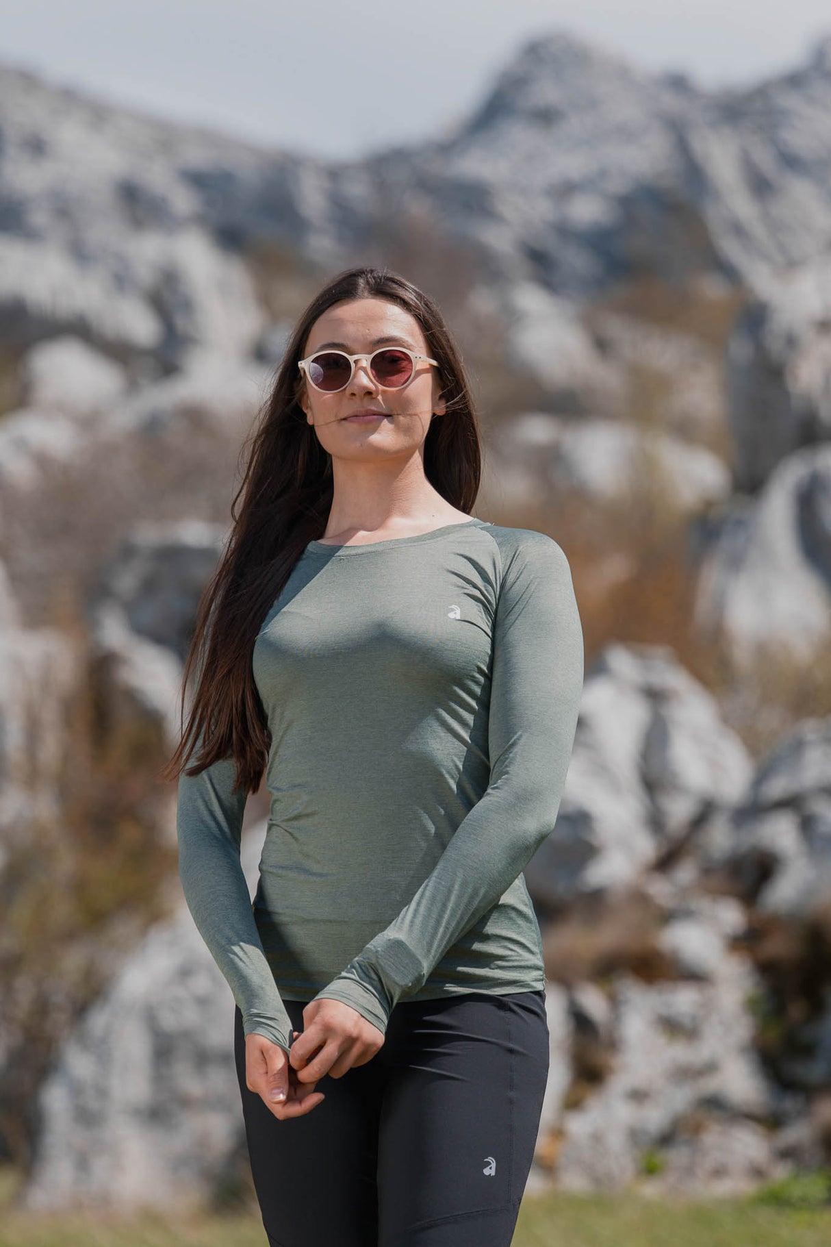 T-shirt Summit a maniche lunghe Fern Green