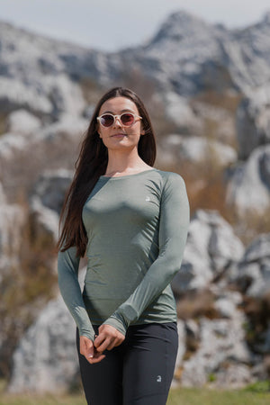 T-shirt Summit a maniche lunghe Fern Green