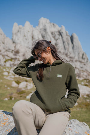 Atlas maglione in pile Moss Green