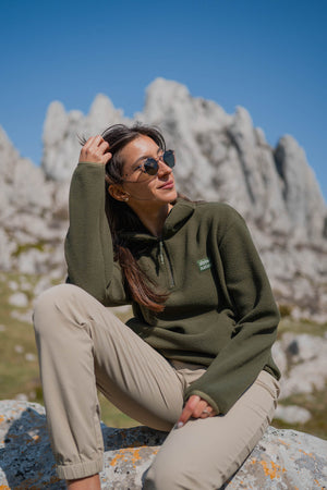 Atlas maglione in pile Moss Green