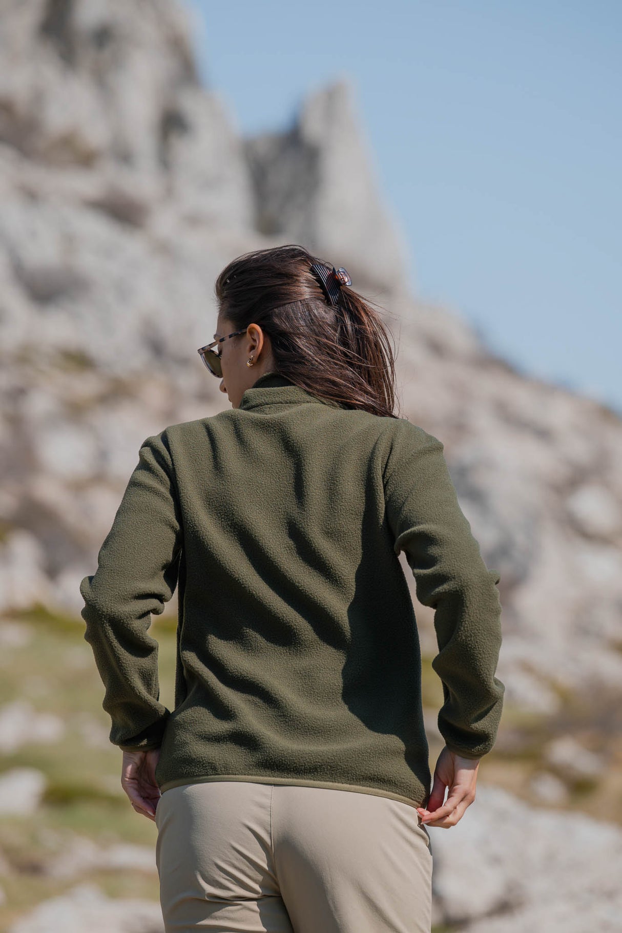 Atlas maglione in pile Moss Green