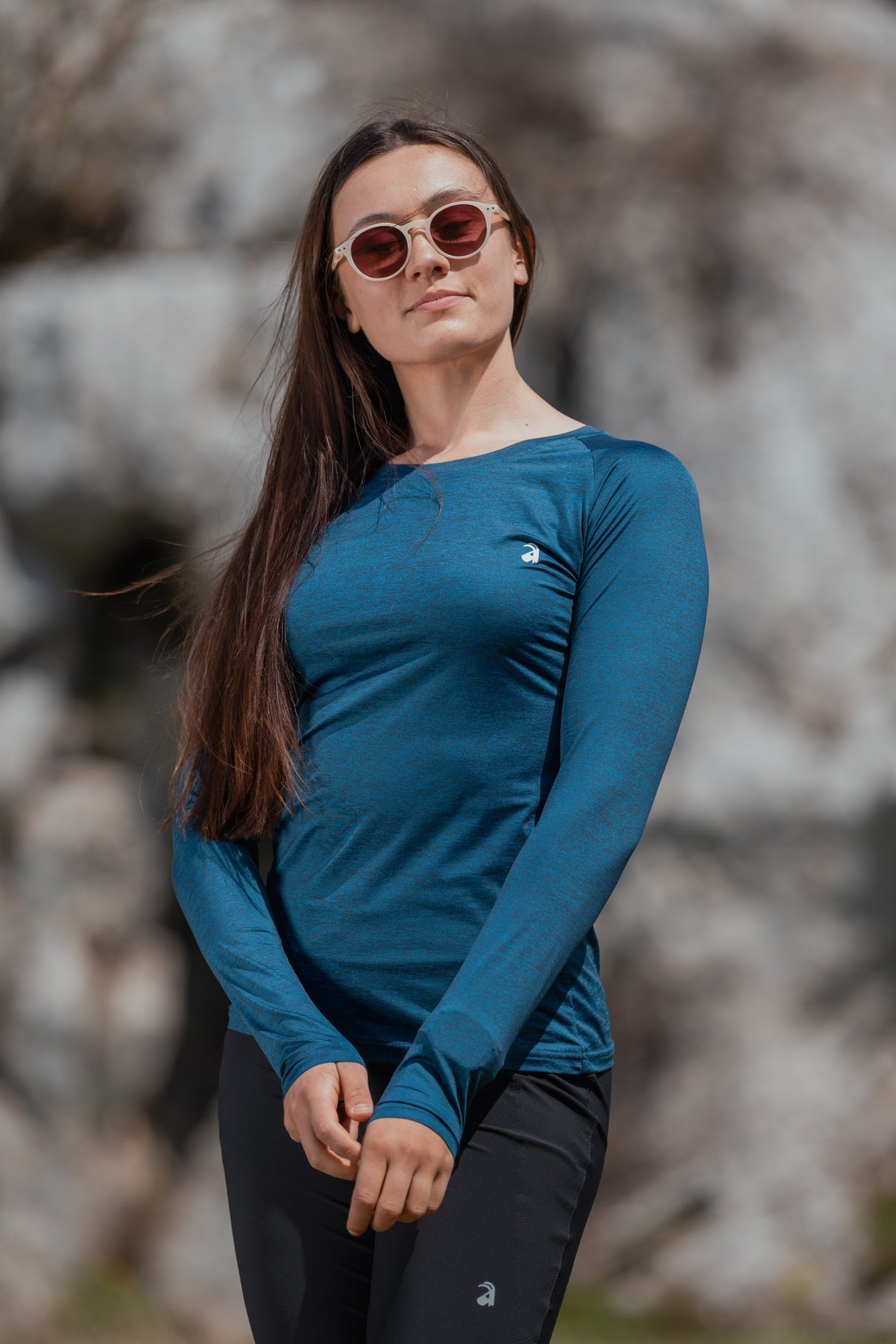 Summit T-shirt a maniche lunghe Ocean Blue