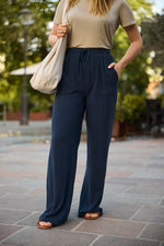 Flow-Leinenhose - Indigo Blue