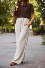 Flow-Leinenhose - Ivory