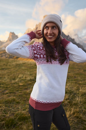 Svalbard pleten pulover - Rose