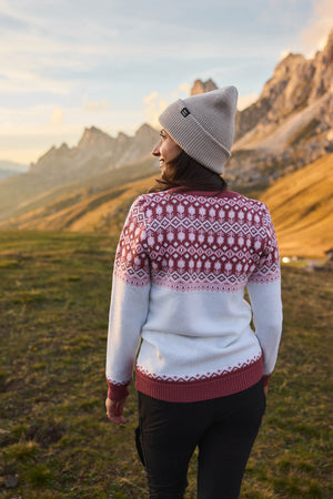 Svalbard pleten pulover - Rose