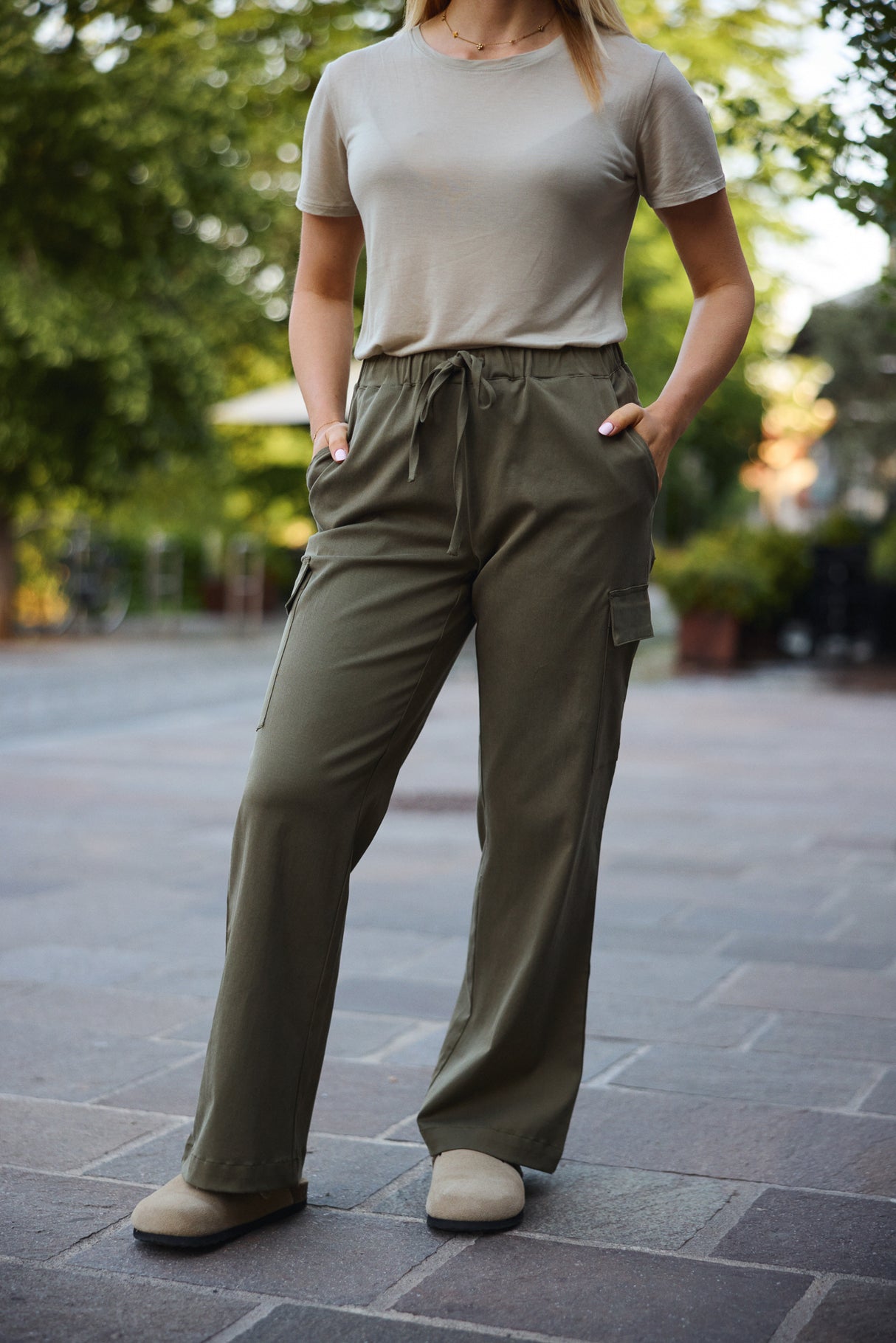 Nomad hlače od platna - Olive