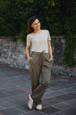 Nomad hlače od platna - Olive