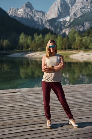 Vagabond tank top z odprtim hrbtom - Sandstone