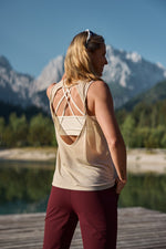 Vagabond tank top z odprtim hrbtom - Sandstone