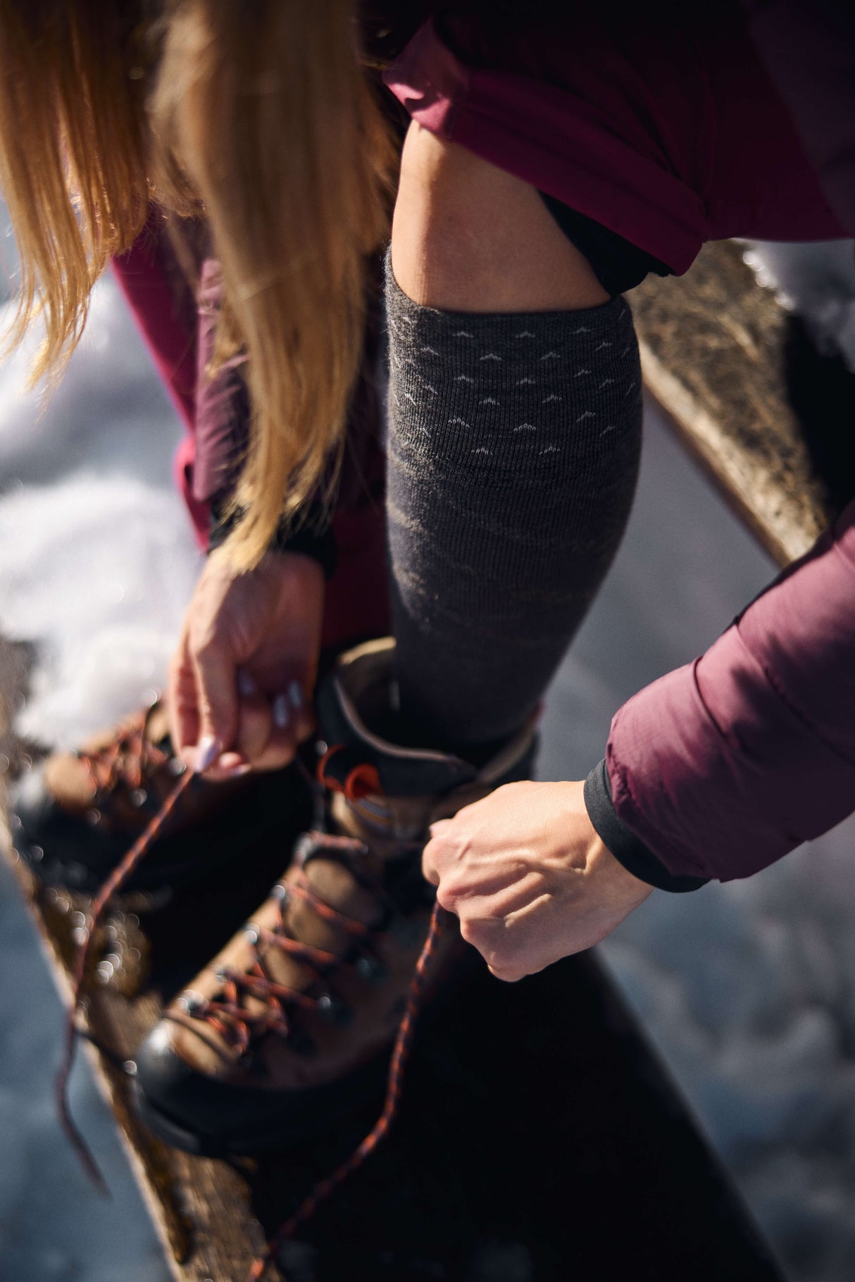 Lappland Merino Nogavice - Polar Night