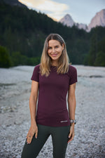 Merino Short Sleeve Tee Aubergine