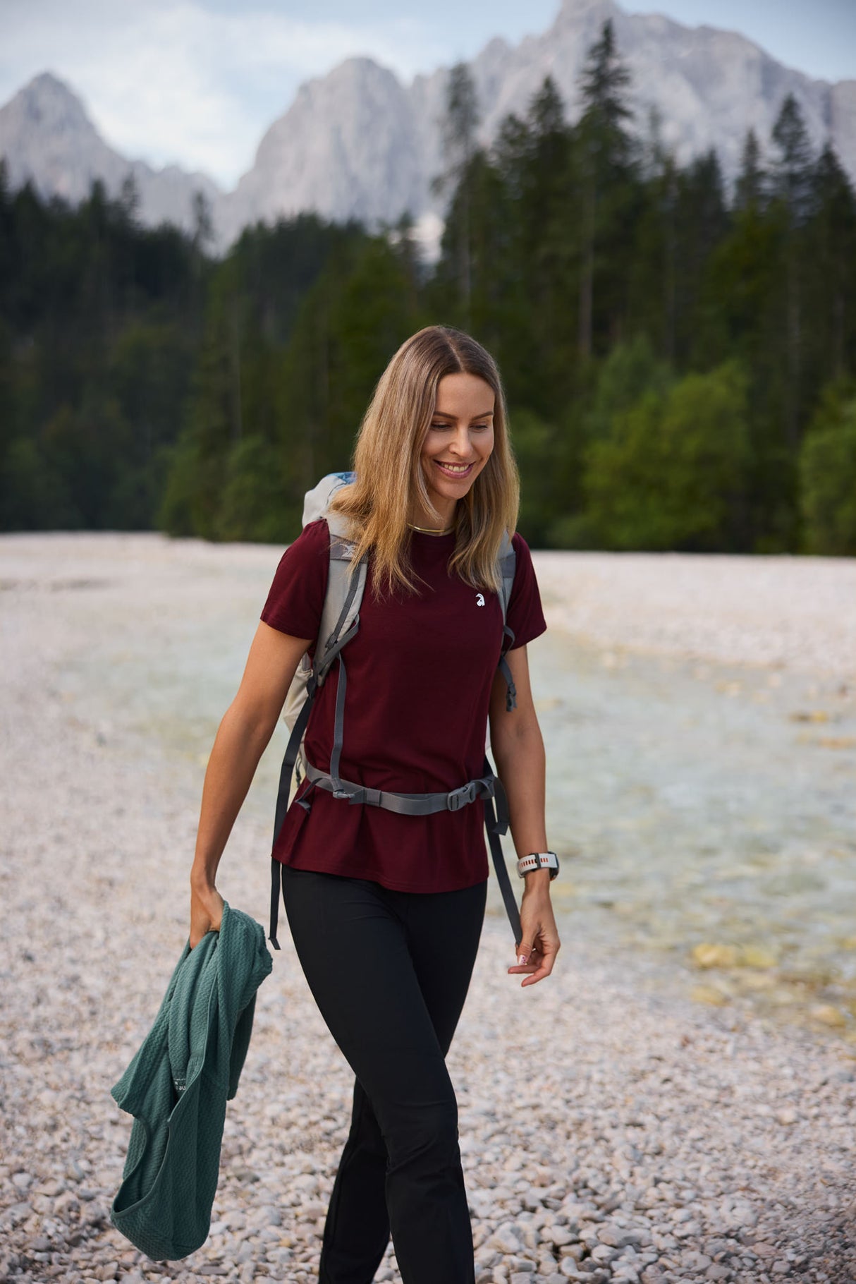 Flow Merino Tee - Burgundy