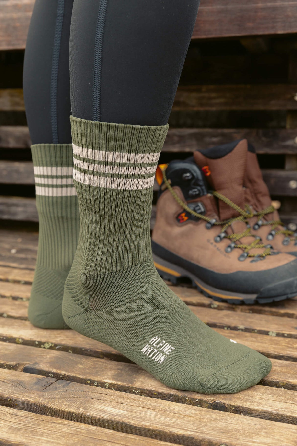 Summit Crew Wandersocken - Moss Green