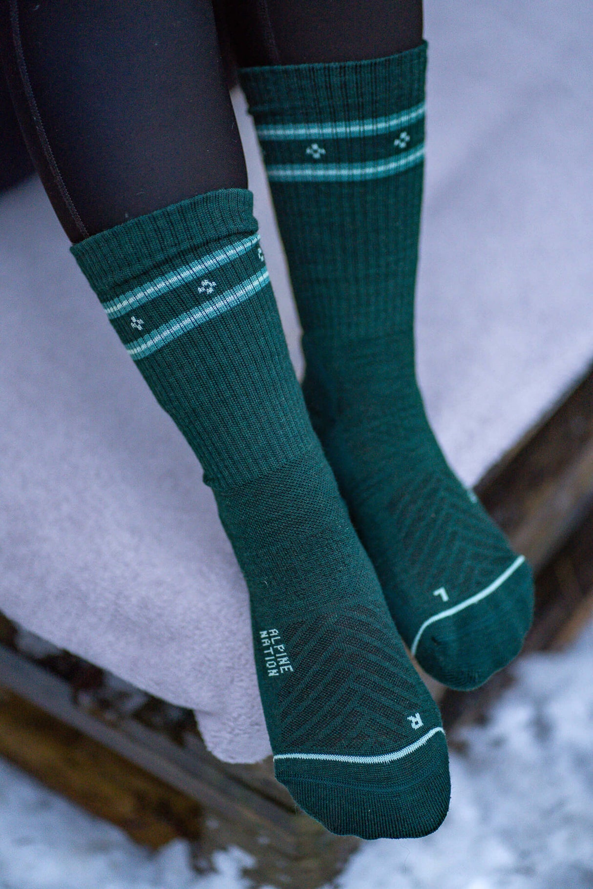 Abisko Wandersocken aus Merinowolle - Emerald