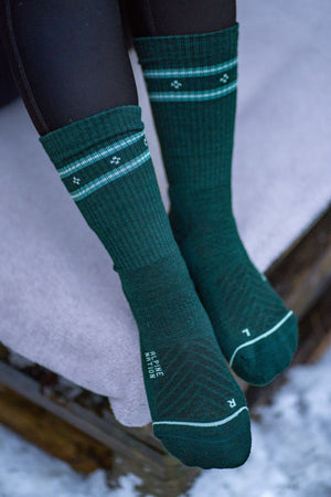Abisko Wandersocken aus Merinowolle - Emerald
