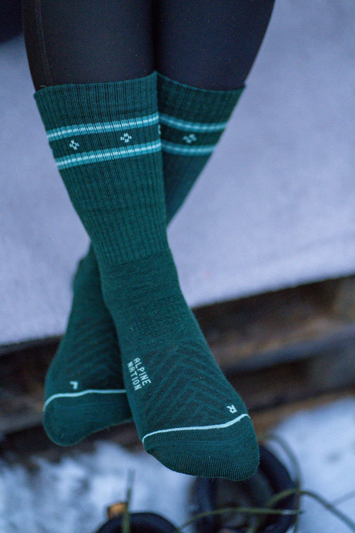 Abisko Wandersocken aus Merinowolle - Emerald