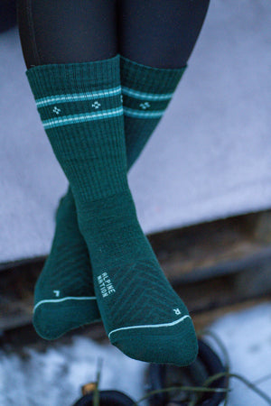 Abisko Wandersocken aus Merinowolle - Emerald