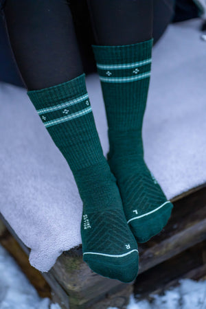 Abisko Wandersocken aus Merinowolle - Emerald