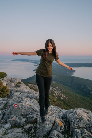 Flow T-shirt in merino - Olive