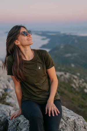 Flow T-shirt in merino - Olive