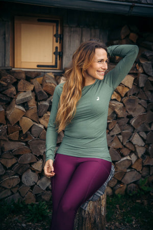 T-shirt Summit a maniche lunghe Fern Green