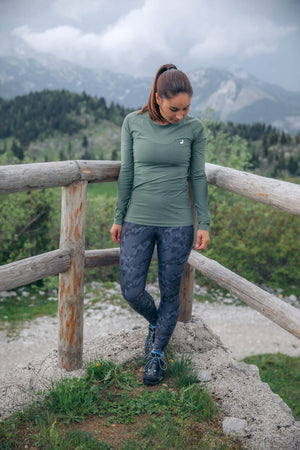 T-shirt Summit a maniche lunghe Fern Green