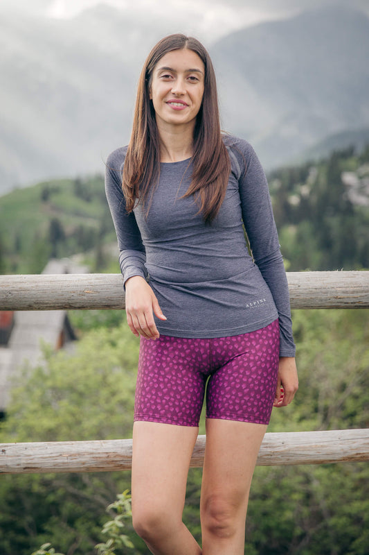Alpine Princess Pink Dahlia Shorts - women's outdoor hiking leggings for hiking, climbing, trekking, mountains and running.